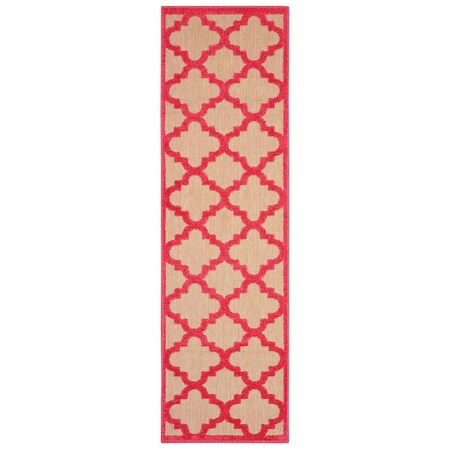 Oriental Weavers Cayman 660P9 2x8 Runner - Sand/ Pink-Polypropylene C660P9068230ST